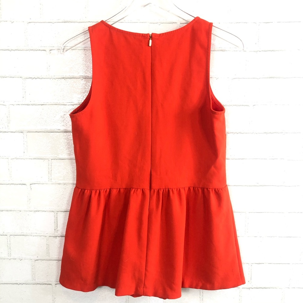Trina Turk Orange Peplum Tank Top - Picture 5 of 8